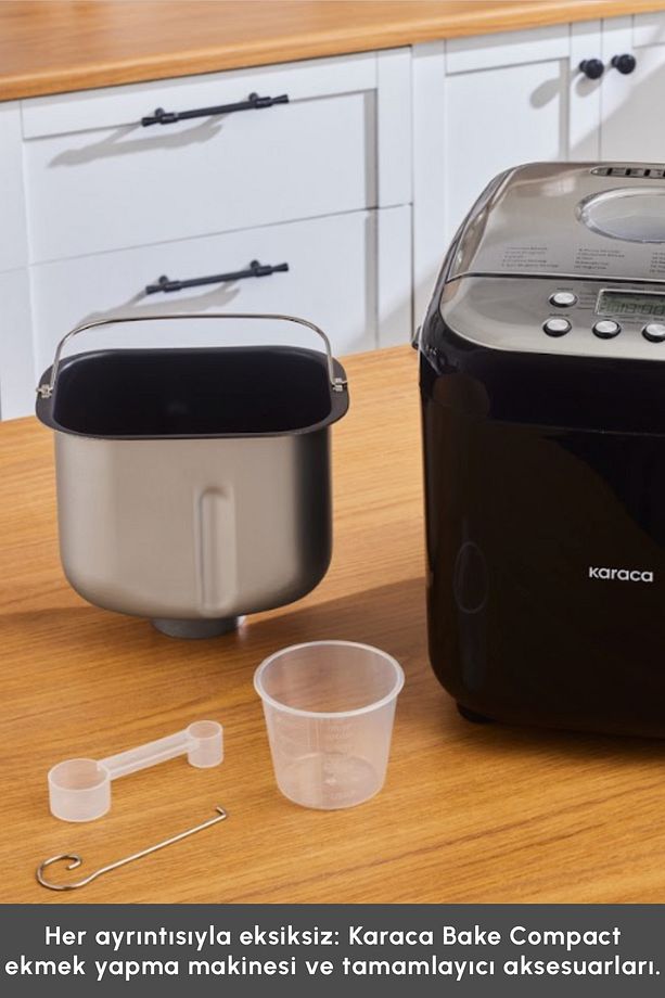 Bake Compact 19 in 1 Çok Fonksiyonlu Reçel, Yoğurt, Hamur Yoğurma ve Ekmek Yapma Makinesi Siyah - 9