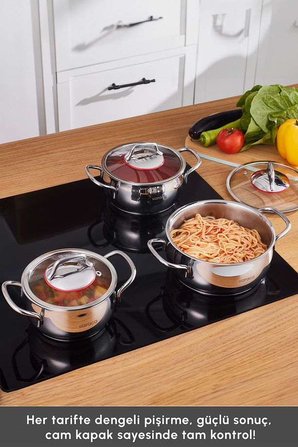 Emirgan İndüksiyon Tabanlı 6 Parça Çelik Midi Set - 7