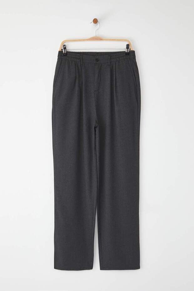 Antrasit Wide Leg Bol Kumaş Baggy Pantolon TMNSS23PL00039 - 8