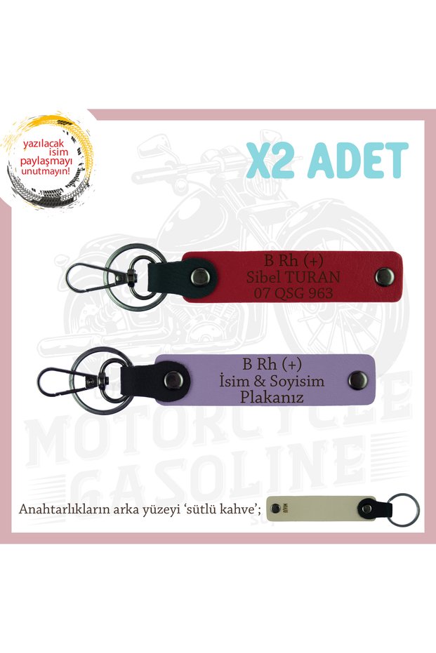 Exclusive for Companions, Nameplate and B Rh (+) Blood Group, Personal X2' S Keychain, Purple-Red-Sk