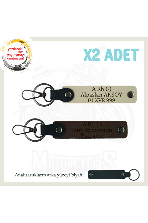 X2 Keychain, K Coffee-S Coffee-Syh, Gift for Motrocu Groups Name Plate and a Rh (-) Blood Group Written