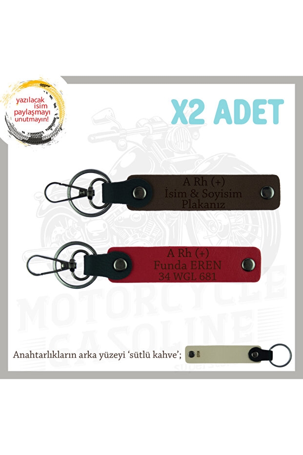Gift, Red-K Coffee-Sk, Special Name Plate for Speed Lovers and X2 Keychain with a Rh (+) Blood Group Written
