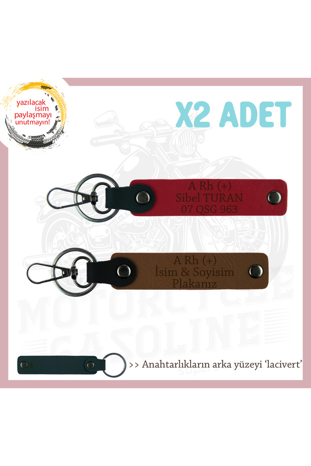 Emergency Keychain with Name Plate and a Rh (+) Blood Group Written, Coffee-Red-Navy, Passengers