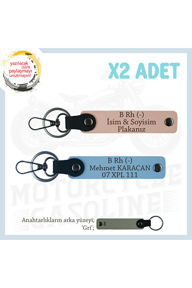 Exclusive for Asphalt Champions, Keychain with Name Plate and B- Blood Group X2, Puppy-Mouth-Blue-Gr