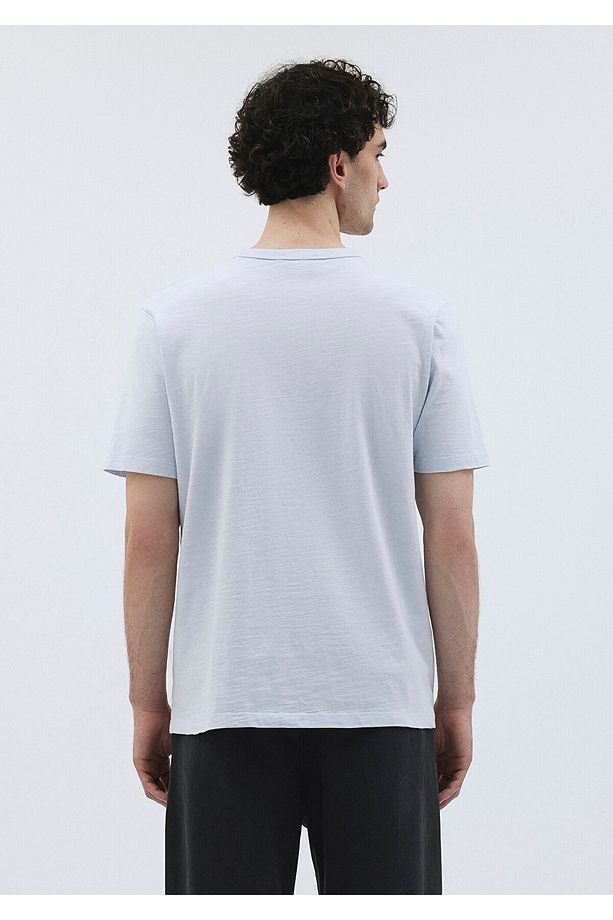 Flamlı Mavi Premium Basic Tişört Regular Fit / Normal Kesim 0612151-70794 - 3