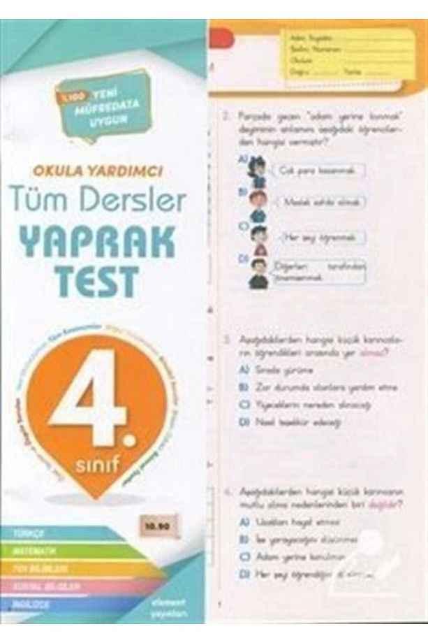 4. Sınıf Tüm Dersler Yaprak Test 47 Test 703 Soru - 1