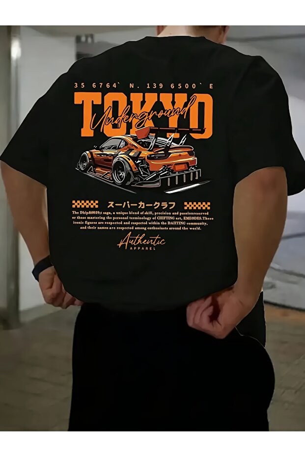 Men's "Tokyo Underground" Car Print Oversized T-Shirt – Street and Drift Style