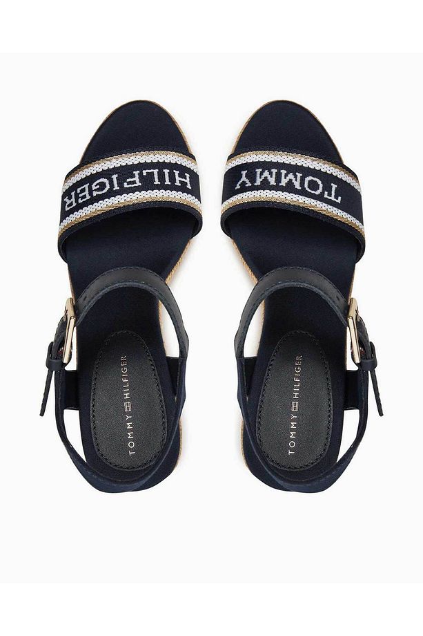 Mono Webbing Wedge Espadrilles Topuklu Sandalet - 5