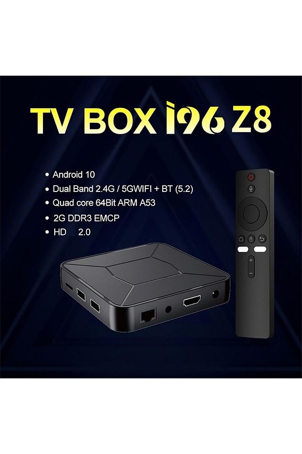 96 Z8 artı Android12 akıllı TV kutusu Wi-Fi Allwinner H618 2.4GHz + 5GHz + BT5.2 100M LAN 2 + 16G - 4
