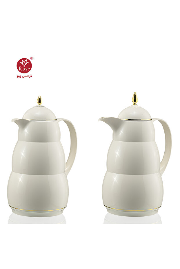 RS-2222 - A distinctive patterned tea and coffee thermos set consisting of 2 rose thermoses, each with a capacity of (1300 ml) coffee and (1300 ml) tea. - 1