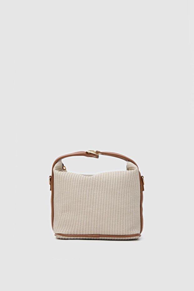 Hobo Straw Crossbody Bag Cream