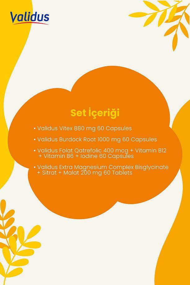 Kadın Destek Seti - Vitex - Burdock Root - Folat Qatrefolic - Magnesium - 2