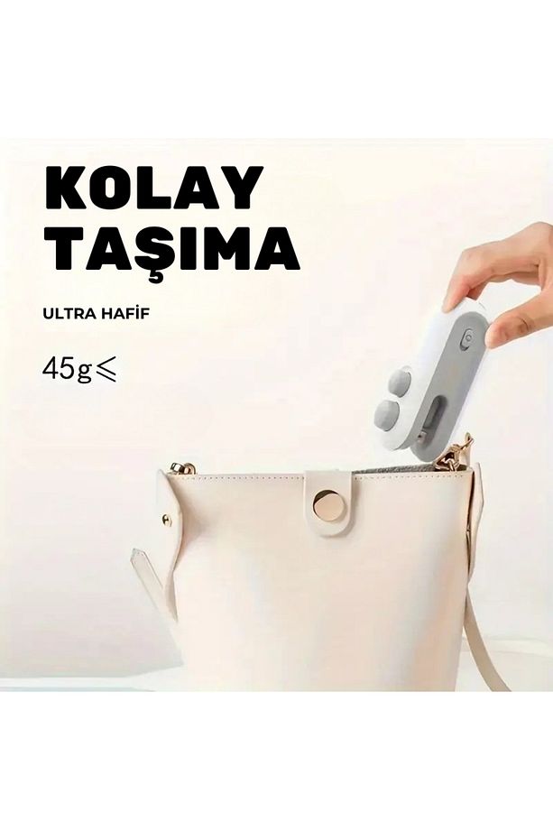 Taşınabilir USB Şarjlı Poşet Mühürleme Makinesi Isıtma ve Kesimli - 6