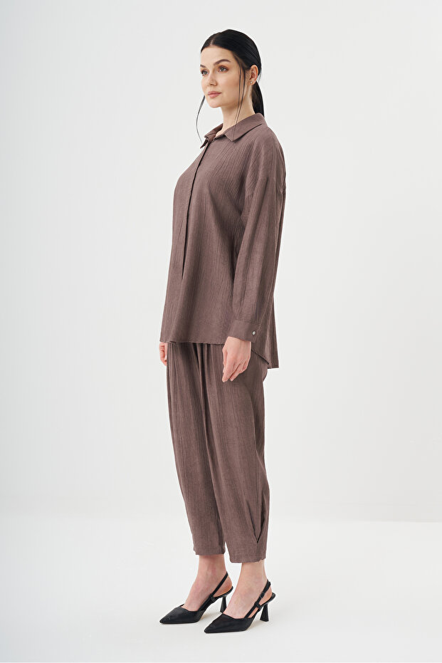 Kadın Gömlek Detaylı Basic Takım 8532 - 3