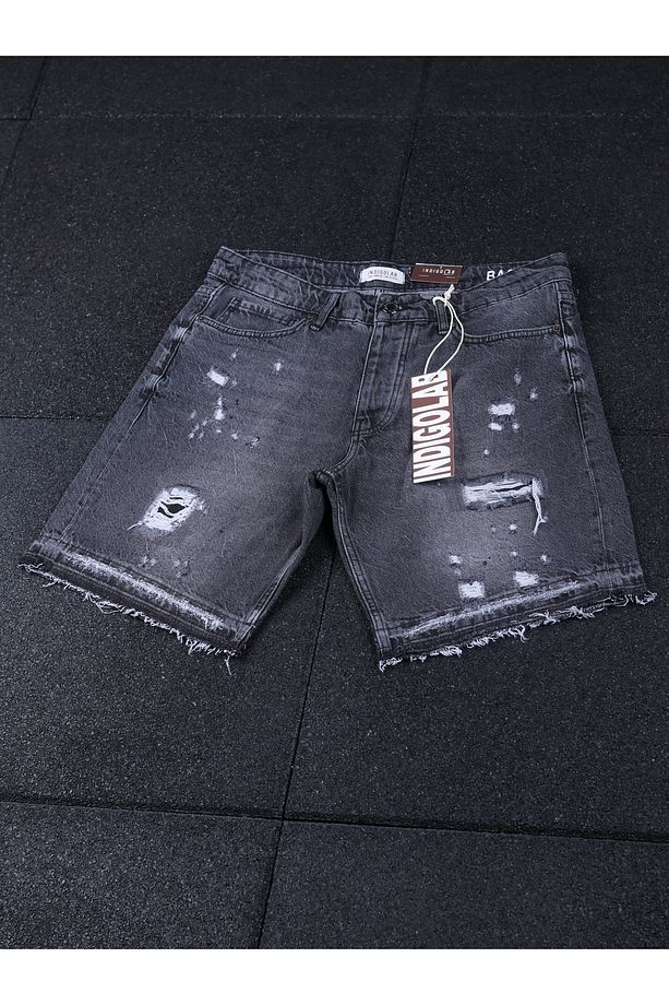 KOPYA - erkek Antrasit denim ŞORT - 2
