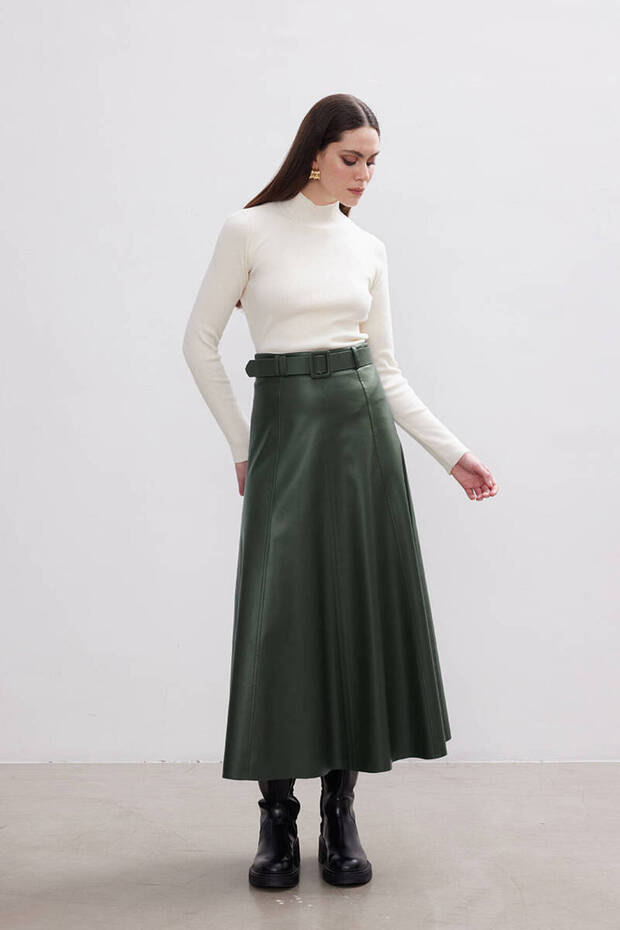 YEŞİL DERİ ETEK - 3