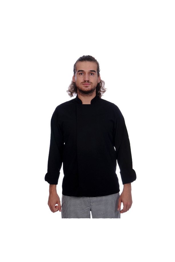 Unisex Aşçı Ceket Koltuk Altı Fileli Siyah - 1
