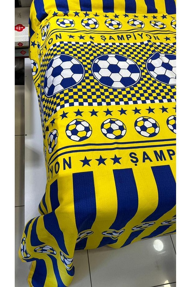 Taraftar Desen 150x240 Cm. Tek Kişilik Tek Pike - Sarı - Lacivert - 4