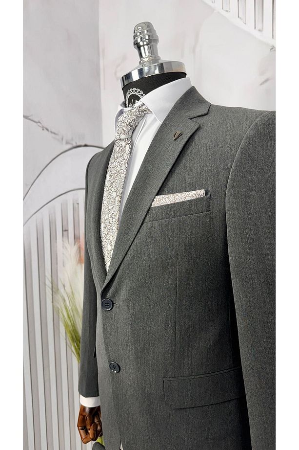 Slim Fit Mono Yaka Takım Elbise - 3