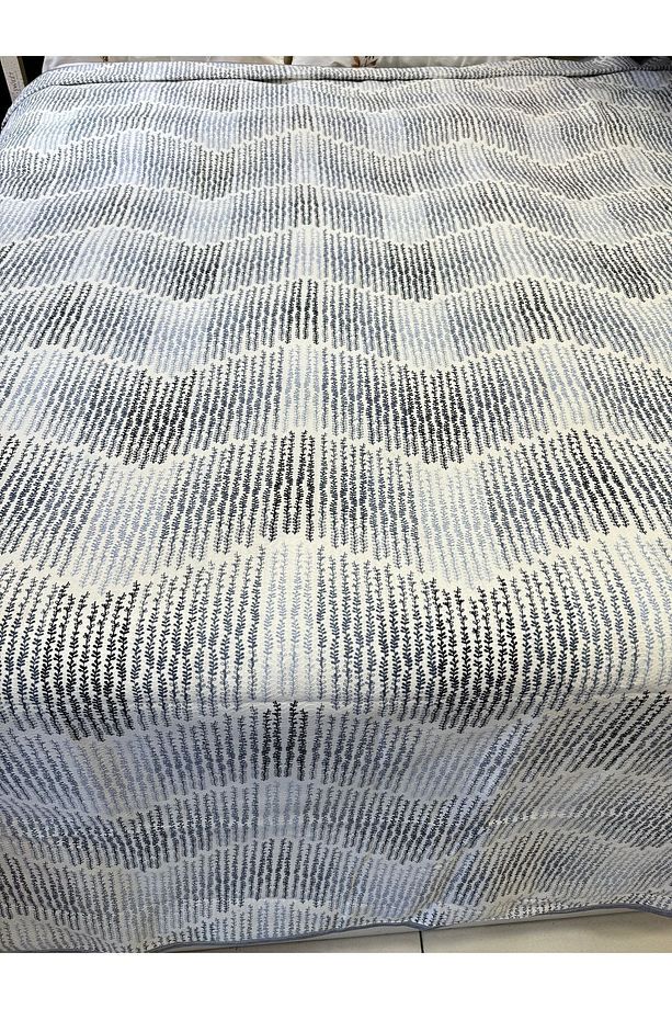 Delta Desen Baskılı 150x240 Cm. Tek Kişilik Tek Pike - Mavi - 5