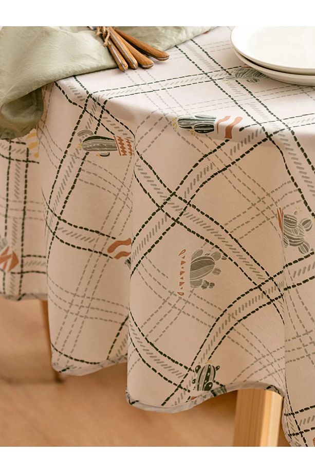 LCW HOME Karişik Kaktüs Desenli Masa Örtüsü 150x150 cm - 2