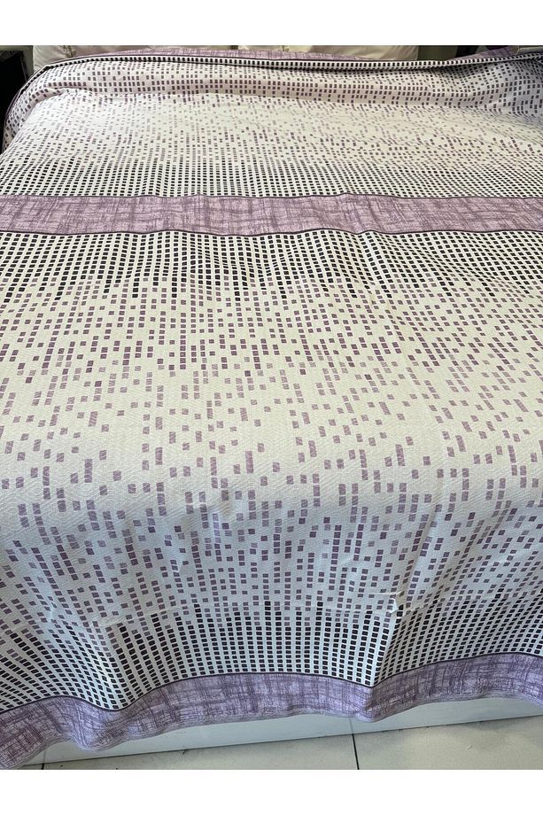 Sekans Desen Baskılı 150x240 Cm. Tek Kişilik Tek Pike - Lila - 7