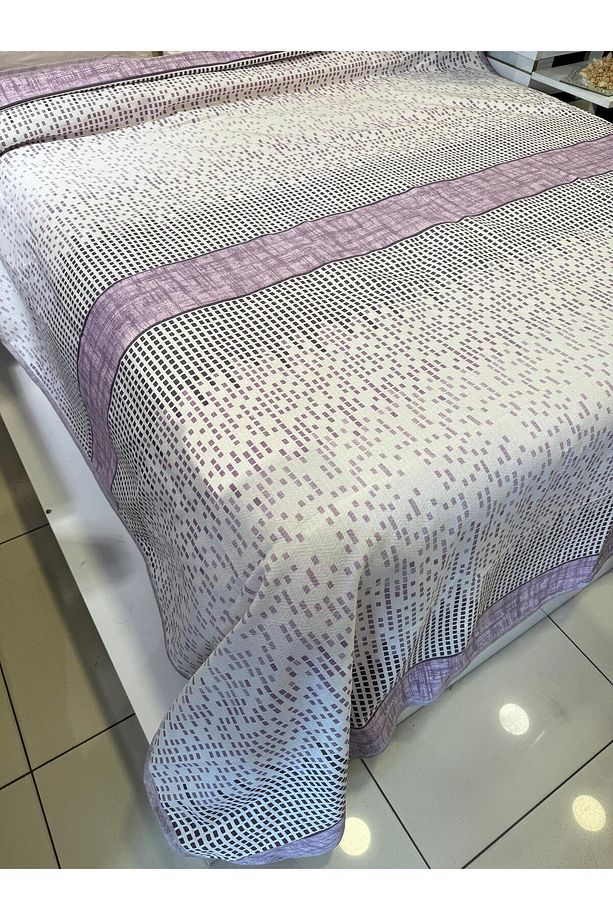 Sekans Desen Baskılı 150x240 Cm. Tek Kişilik Tek Pike - Lila - 3