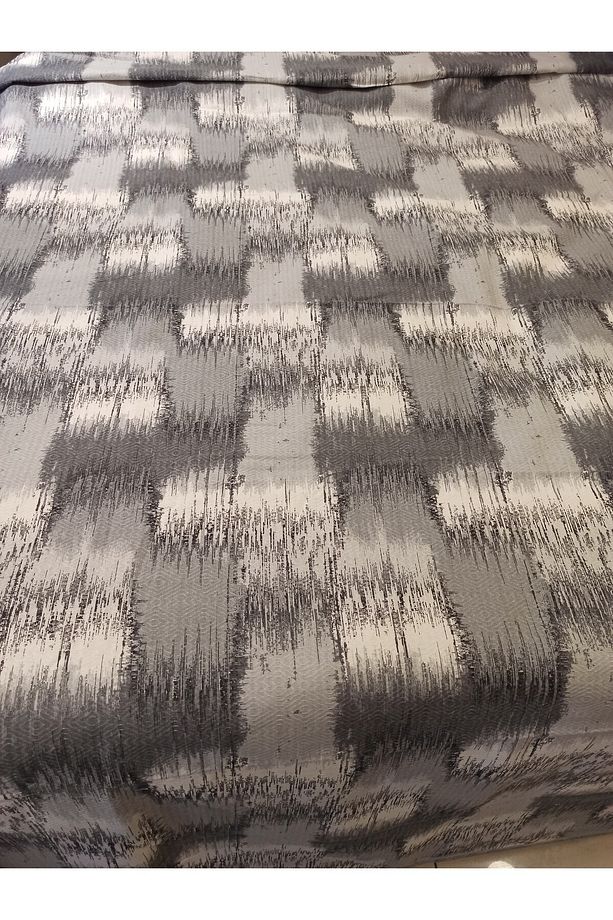Patchwork Desen Baskılı 200x240 Cm. Çift Kişilik (BATTAL) Tek Pike - Gri&kahve - 3