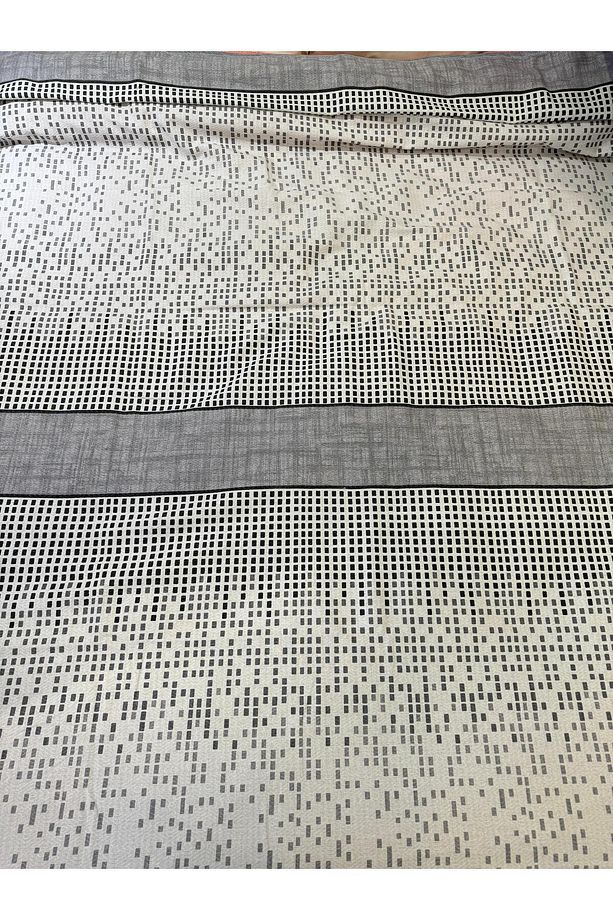 Sekans Desen Baskılı 200x240 Cm. Çift Kişilik (BATTAL) Tek Pike - Gri - 5
