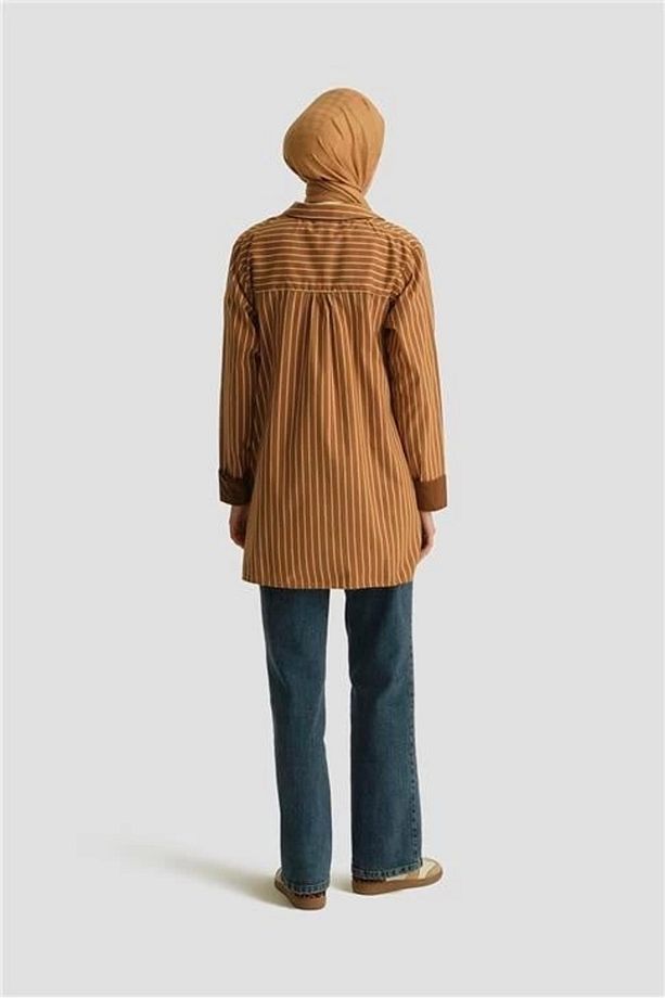 Çizgili Tunik Ortd9438 Mocha - 4