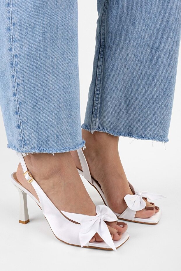 Women's Lily Satin Bow Detailed Heeled Shoes