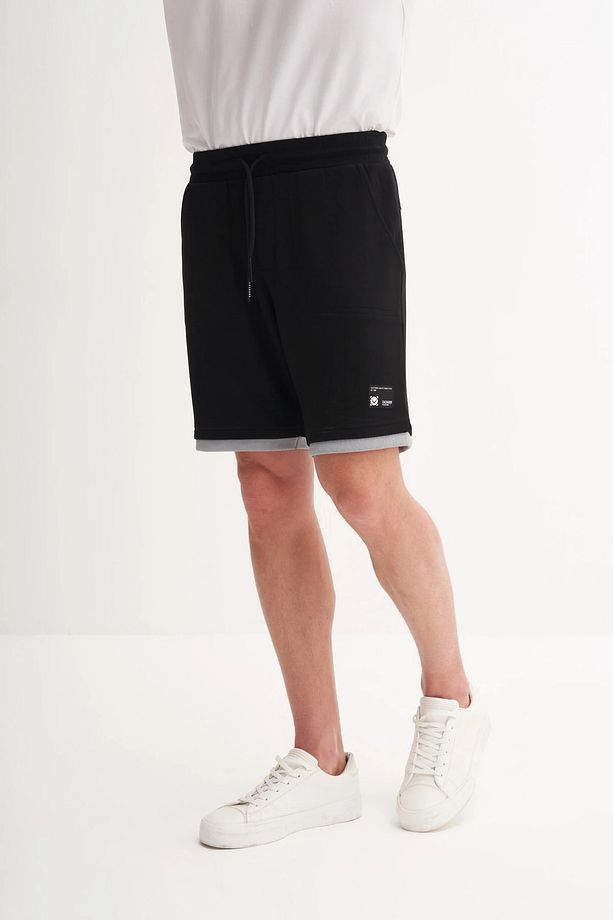Regular Fit Jakarlı Örme Bermuda Şort 6050 - 3