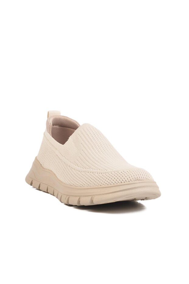 Point m Beige Knitwear Men's Sports Shoes