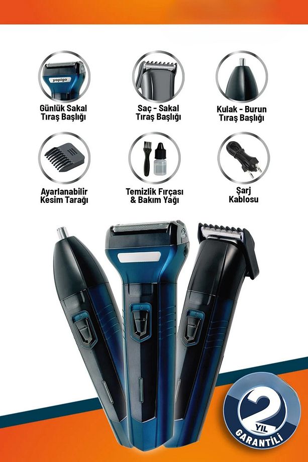 3in1 Tıraş Makinesi Set | Saç Sakal Kesme Makinesi | Tüm Vücut Erkek Bakım Tıraş Makinesi - 5