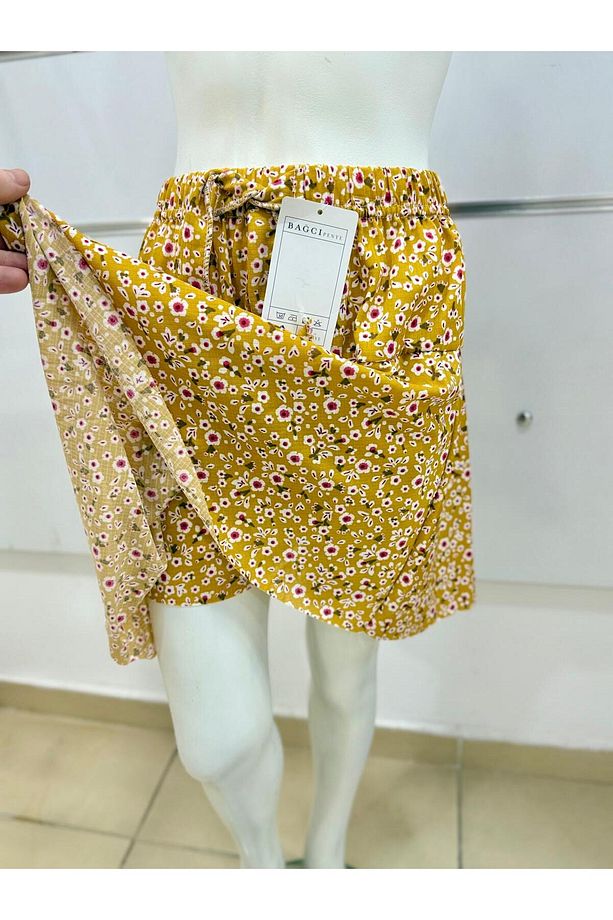 volanlı kız şort etek /volanlı çiçek desen mini şortlu etek/ mini yazlık şort etek - 3