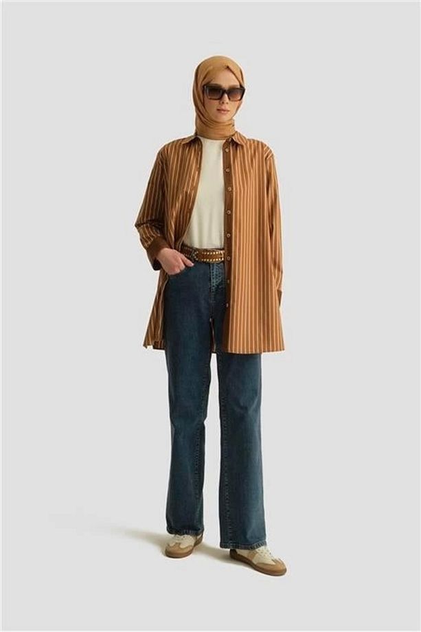 Çizgili Tunik Ortd9438 Mocha - 3