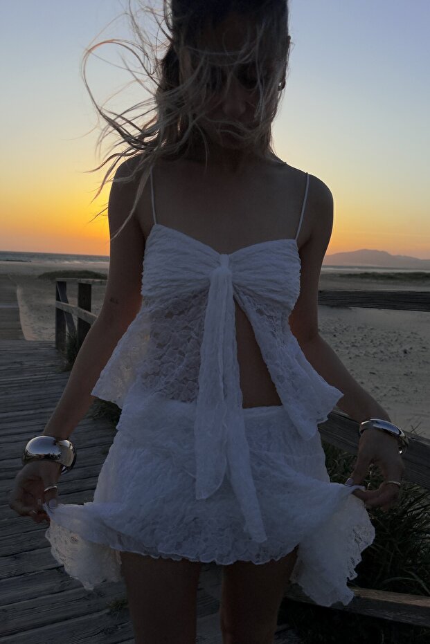 Dantelli askılı top - 4