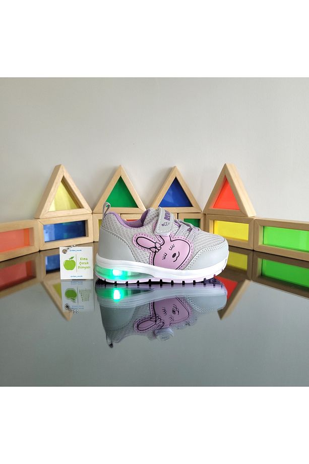 Işıklı Anatomik Memory Foam Hafif Rahat Yumuşak Unisex Bebe İlkadım Kız Çocuk Sneaker Spor Ayakkabı - 6