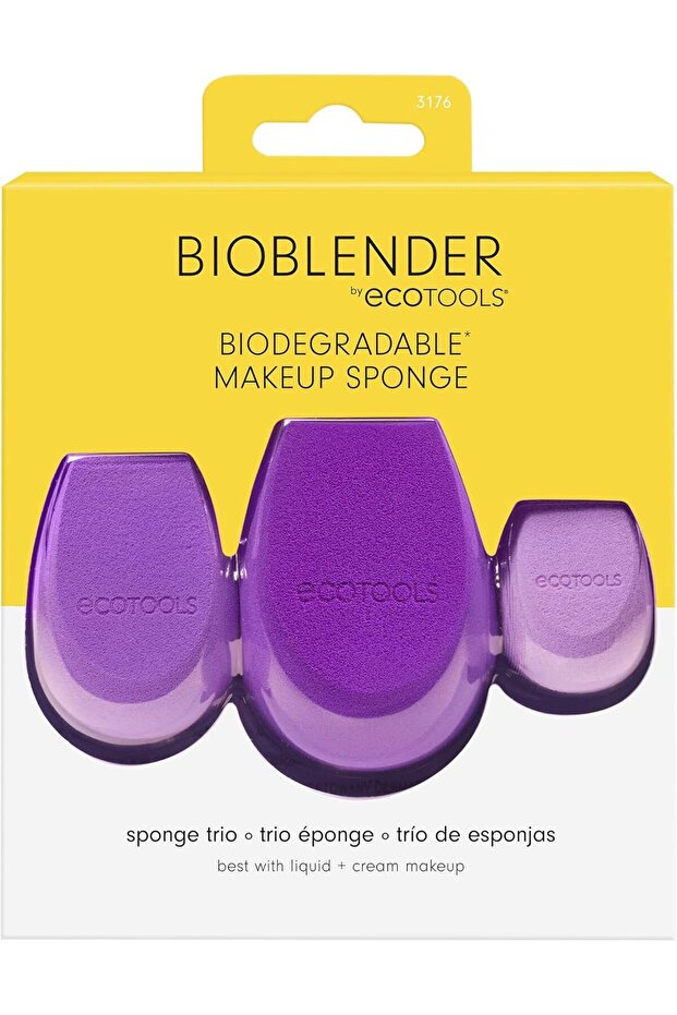 EcoTools Bioblender Makeup Sponge Trio, Large, Medium, & Small Beauty Sponges