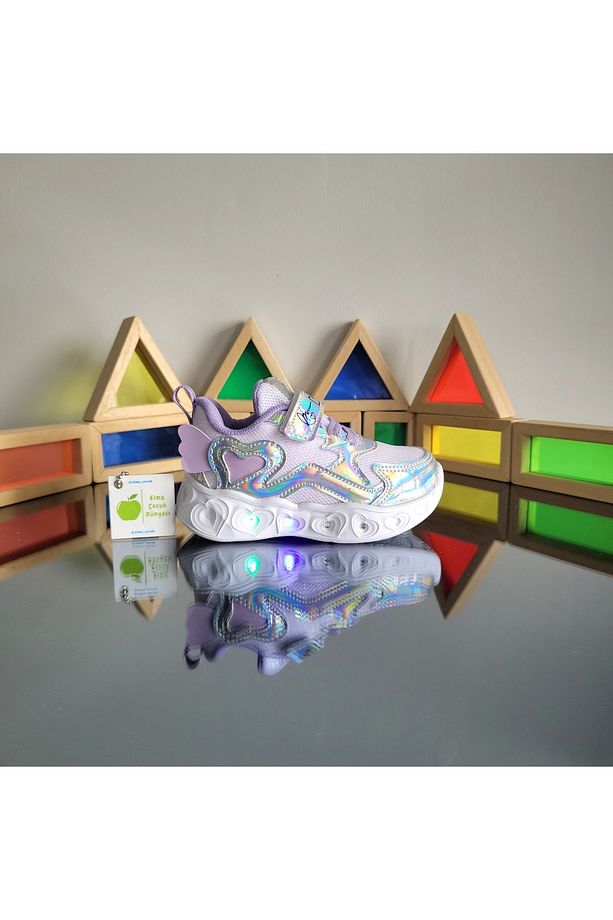 Anatomik Memory Foam Tabanlıklı Hafif Rahat Yumuşak Kız Çocuk Hologram Günlük Sneaker Spor Ayakkabı - 5