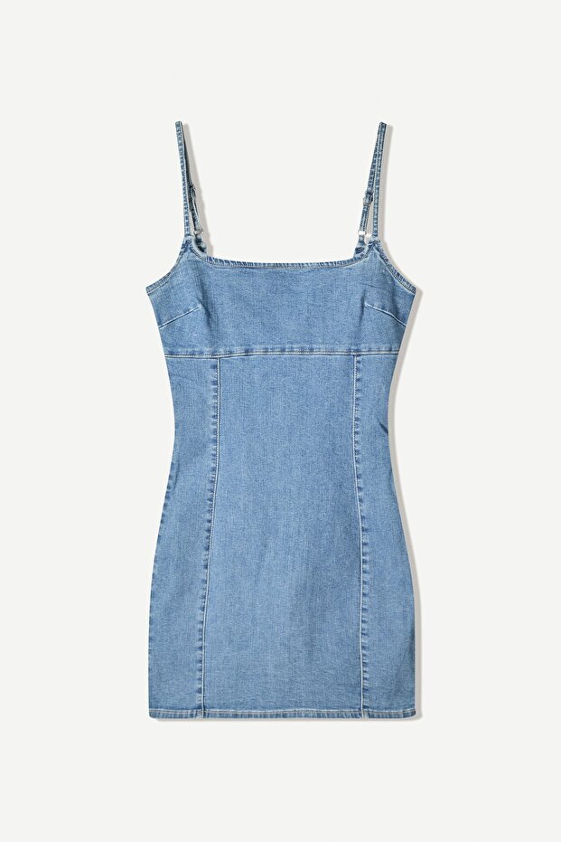 Kısa denim elbise - 2