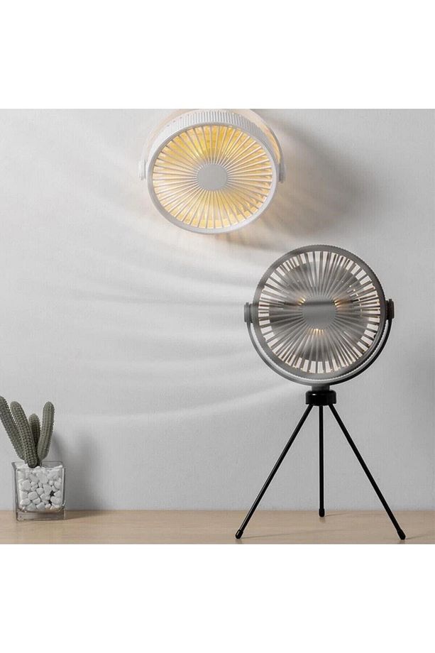Çok Fonksiyonlu Açık Tripod Ile Tavan Vantilatörü Işık Usb Kamp Led Masaüstü Soğutma Ventilatör - 3