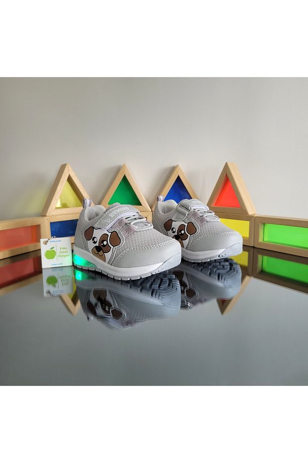Işıklı Anatomik Memory Foam Hafif Rahat Yumuşak Unisex Bebe İlkadım Çocuk Sneaker Spor Ayakkabı - 8