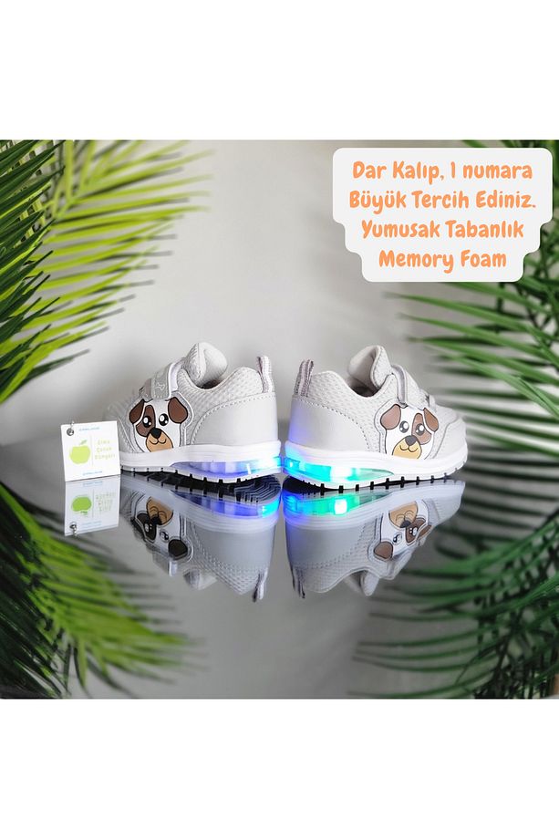 Anatomik Memory Foam İlkadım Hafif Rahat Yumuşak Unisex Işıklı Bebe Çocuk Sneaker Spor Ayakkabı - 1