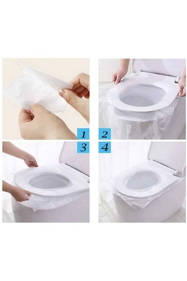 50 Adet Kullan At Klozet Örtüsü Klozet Poşeti Klozet Kapak Örtüsü Dream Plus Dispenseri - 4