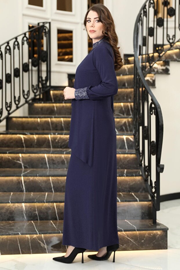 Efsane Sandy Elbise Lacivert DNMELB42 - 2