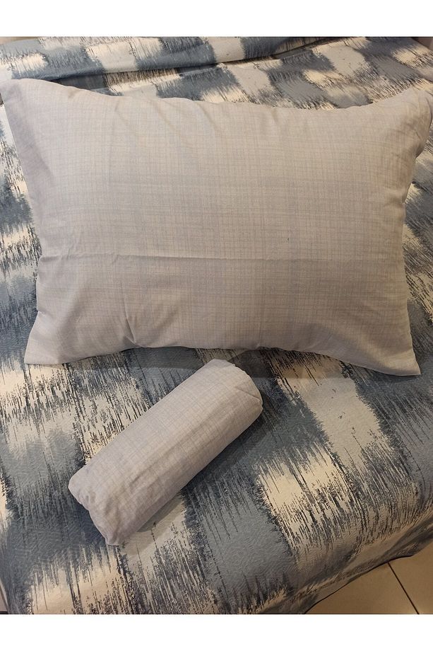 Patchwork Desenli Çarşafı Lastikli Tek Kişilik Pike Takımı - Mavi - 5