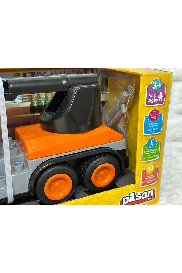 Double Blok İttir Gitsin İnşaat Serisi İş Makinaları Vinç 25 cm - 4