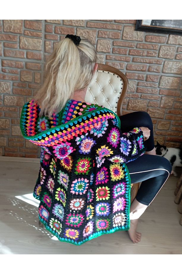 Yadicrochetorgu Motifli Hırka - 1