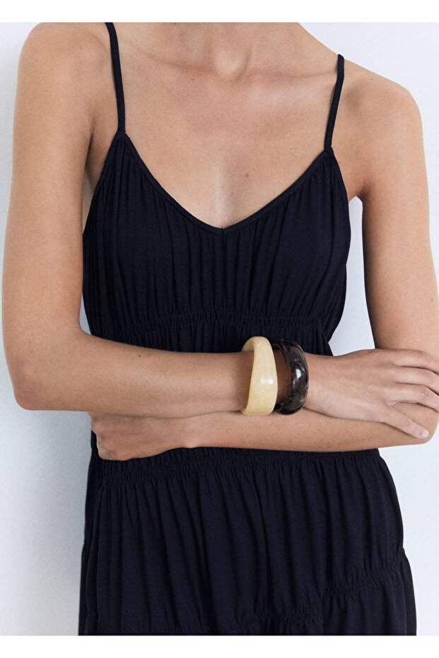 Büzgülü Kısa Elbise - 6